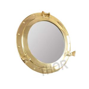Ojo de buey de latón, espejo de pared náutico, barco, decoración de baño, espejo de maquillaje, decoración del hogar - Product Image 1