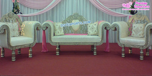 ชุดเครื่องทำจากหนังสำหรับพิธีแต่งงาน,ชุดเฟอร์นิเจอร์บัลลังก์สำหรับงานแต่งงานชุดเฟอร์นิเจอร์สำหรับเวทีแต่งงาน King Queen - Product Image 3