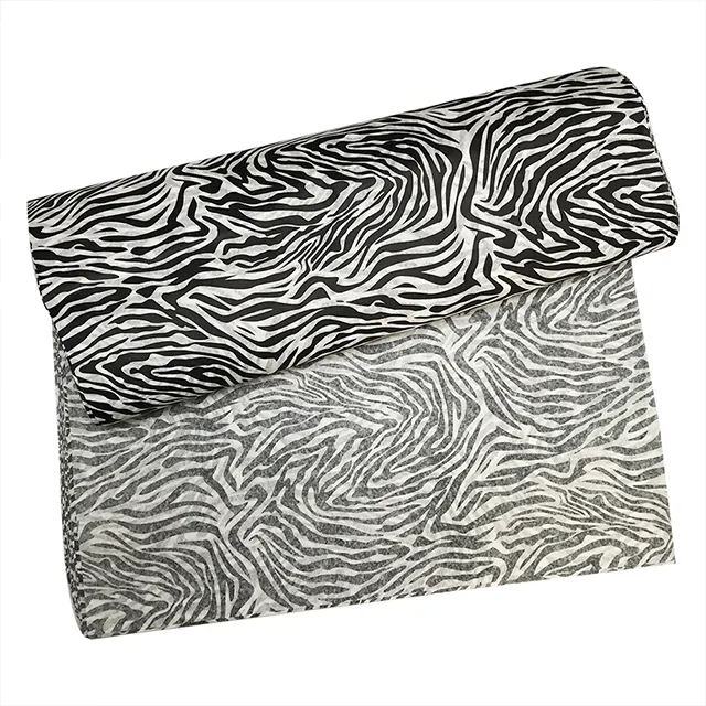 Atacado zebra-stripe leopard impresso na embalagem de presente papel de tecido de algodão de seda fina