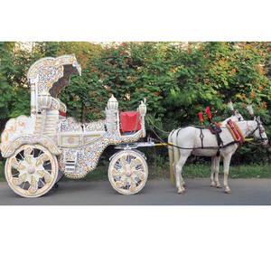Carruaje de Caballos Tallado para Bodas Indias, Diseño de Carruaje de Caballos Estilo Royal Rath - Product Image 1