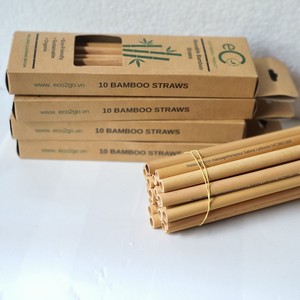 Meilleure vente 2025 pailles en bambou pailles jetables en bambou biologique Natura biodergradable pailles à boire en bambou avec logo prix bon marché - Product Image 3