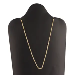 Wholesale supplier custom made designer chain 16+2 inches 18k gold plated lite weight adjustable linked chain necklace jewelry