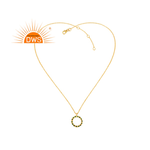 Collier pendentif en argent sterling 925 avec zircon vert naturel, bijoux personnalisés pour femme, cadeau pour elle - Product Image 1