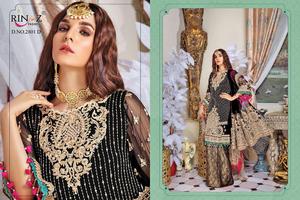 Tenue de soirée Salwar Kameez costume Dupatta indien et pakistanais dames femmes porter broderie pierre travail filet de soie pleine longueur travail lourd Alphanumero Shalwar Kameez - Product Image 4