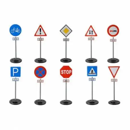 15 Pcs Children Educational Montessori Blocks Security Cognitive Road Traffic Signs Toy