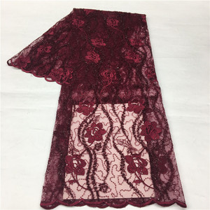 <span class=keywords><strong>2020</strong></span> red de malla con cable francés encaje de lentejuelas Jaguard 100% tela de encaje suizo telas de encaje con cristales - Product Image 4