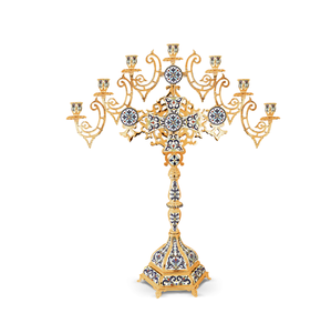 Bougeoirs coniques en laiton antique, fournitures d'église - Product Image 1