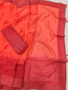 Les plus beaux vêtements de fête attrayants Vichitra soie rayonne broderie lourde travail Saree Blouse pièce femmes indiennes portent Alphanumero - Product Image 4