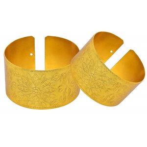 Rond de serviette en métal plaqué or de meilleure qualité support de table décoratif pour les fêtes de mariage rond de serviette stocké pour la décoration de table - Product Image 1