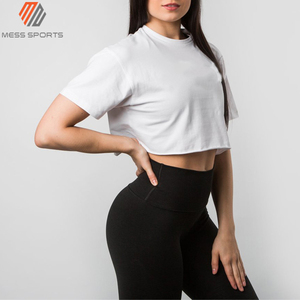 Blusa Corta Amarilla para Mujer, Cuello Redondo, Manga Corta, Color Sólido, Tejido Transpirable, Corte Regular, para Todas las Temporadas - Product Image 3