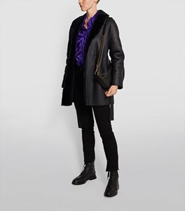 Manteau court de couleur noire, fermeture avec ceinture en cuir de mouton véritable, disponible en toutes les couleurs, fabriqué au Pakistan, - Product Image 3