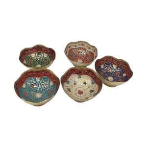 Juego de cuencos para servir comida de latón pintado a mano de 5 cuencos para servir dulces de diferentes tamaños con buena calidad a la venta - Product Image 2