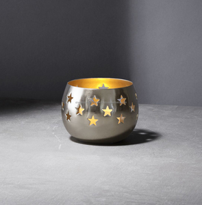 Fancy Decorative <b>Star</b> Cut Design Metal Votive Candle Holders for Wedding Party Decoration Silver Round Candle Jar - Product Image 3