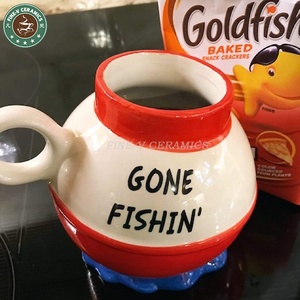Custom logo Hot Coffee Mug 445ml Ceramic <strong>Fishbowl</strong> Shaped Mug Creative Gift Cup - Product Image 4