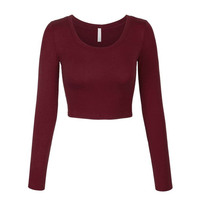Camiseta Corta de Moda Casual, Corte Ajustado, Manga Larga, Tallas Grandes, Transpirable, de Algodón
