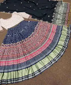 Lehenga lehenga choli con camicetta per bambini e ragazze, abbigliamento all'ingrosso, design in seta anarkali