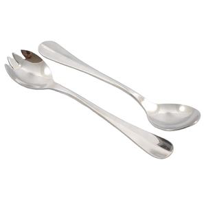 Juego de cubiertos de acero inoxidable Royal Flat Taper hecho a mano con mango brillante pulido para servir ensalada - Product Image 1