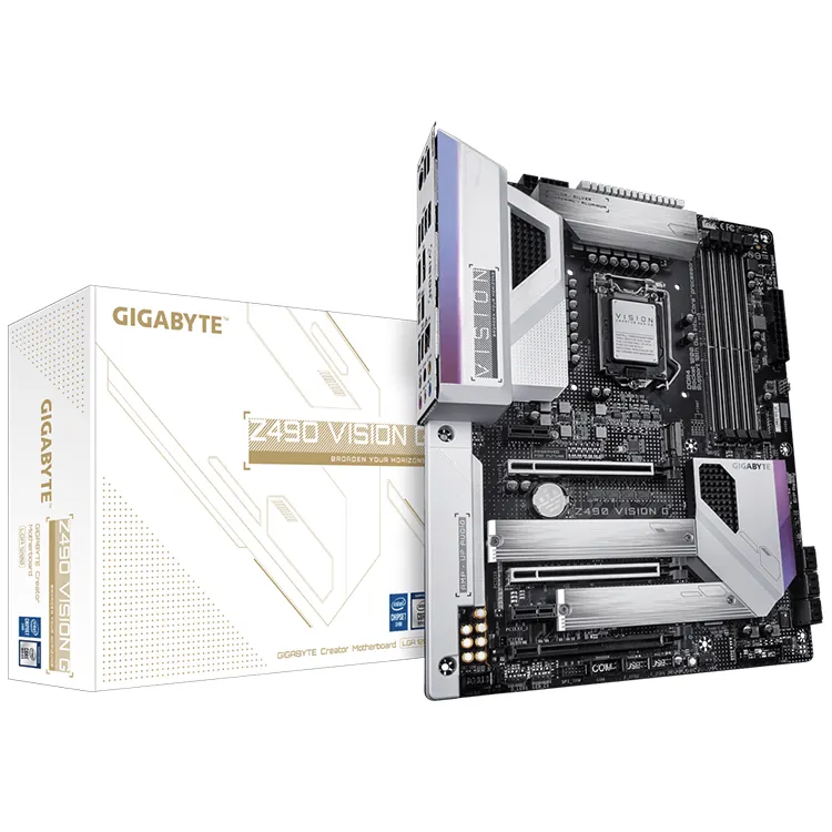 GIGABYTE Z490 VISION G Used Motherboard with Intel LGA 1200 Socket Z490 Chipset Supports 10th Gen Intel Core Series Processors