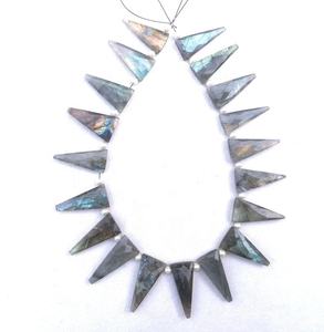 Cuentas de Briolette labradorita Natural, forma triangular de Flash azul, forma geométrica, joyería de piedras preciosas, 18 piezas - Product Image 1