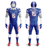 Uniformes de football américain en polyester respirant à manches courtes, sur mesure, de haute qualité, en gros