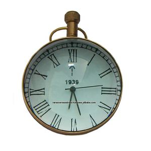 Reloj de mesa hecho de marco de latón y espejo de cristal para sala de estar, dormitorio, oficina, Hotel - Product Image 1