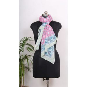 Reversible Summer Daily Life Beach Pareo Swing Indian Cotton Sarong Women's Gift <b>Scarf</b> Hawaiian Hippie Block Print Breathable - Product Image 3