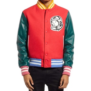 PIHA SPORTS Green Leather Sleeve Milne Varsaty Letterman Bomber Jacket Men Windproof <b>Red</b> <b>Wool</b> Body Tan Brown Winter Color - Product Image 5