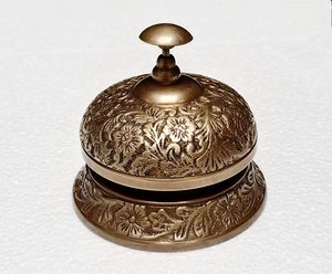 Sonnette en bois et laiton massif, 1 pièce, pour Service de comptoir d'hôtel, sonnette de bureau, réception, appels - Product Image 2