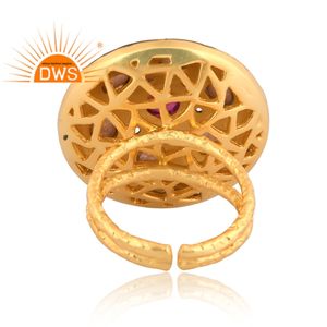 Bague empilable en argent Sterling pour femmes, anneau en pierre précieuse, en Quartz de cristal et en Tourmaline rose, fournitures de bijoux - Product Image 4