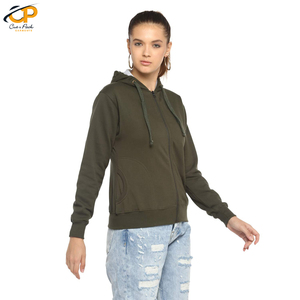 Sweat à capuche pour femmes, en coton uni, Style personnalisable, surdimensionné, avec fermeture éclair, dernière conception 2020 - Product Image 4