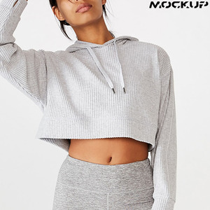 Sudadera Corta Oversize Casual para Mujer, Estilo Urbano con Hombros Caídos, Ligera, Tejido Ligero, Logotipo Gráfico Frontal, OEM - Product Image 4