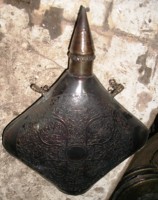 Flacon à eau décoratif en étain de style européen antique, en alliage de laiton/cuivre, technique de moulage, finition patine vieillie, fabrication sur mesure