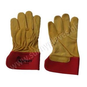 Guantes de trabajo de seguridad, combinación de cuero de vaca, la mejor oferta - Product Image 3