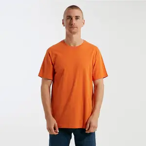 Hombres camiseta para colección de verano plan naranja casual Camisa de tela de algodón 100%