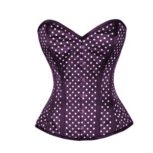 High Quality Custom Double Steel Bone Satin Bust Corset Button Embroidery Waist Trainer Lace Plus Sizes Slim Wear OEM Service - Product Image 5