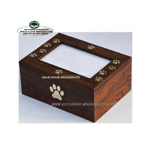 Vente chaude nouveau Design urnes en bois pour animaux de compagnie cendres bois crémation cadre Photo urnes pour chat et chien cendres - Product Image 1