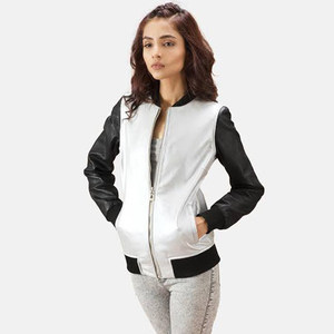 Chaqueta Bomber de mujer verde oliva con cremallera Transpirable Estilo de mujer Cómodo y elegante - Product Image 3