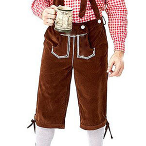 Pantalones cortos Lederhosen personalizados, ropa de calle de cuero, estilo bosque, ropa de caza de jungla, pantalones cortos anchos con servicio OEM - Product Image 5