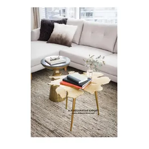 금속 로터스 꽃 모양 테이블 발 다리 우수한 디자인 럭셔리 골드 완료 홈 장식 커피 테이블 판매