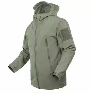 Grosir kustom jaket desain pria taktis musim dingin tahan air Softshell jaket Windbreaker berburu pakaian