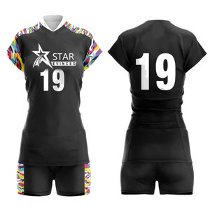 Uniforme de voleibol unisex con logotipo personalizado, traje deportivo con impresión por sublimación, transpirable, 100% poliéster, color personalizado - Product Image 4