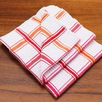 Serviette de cuisine professionnelle neuve en coton tissé à séchage rapide de haute qualité, motif à carreaux rouge et blanc, excellente qualité indienne, pour la table de cuisine