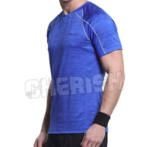 Camiseta de entrenamiento de cuello redondo de secado rápido para hombre, Camiseta ajustada de gimnasio para hombre - Product Image 5