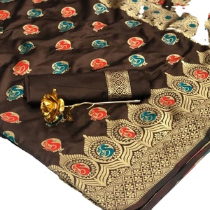 Banarasi Zijde Sarees Premium Kwaliteit Indiase Feestkleding Elegante Look Mooie Weven Lange Casual Beschikbare Groothandelsprijs - Product Image 2
