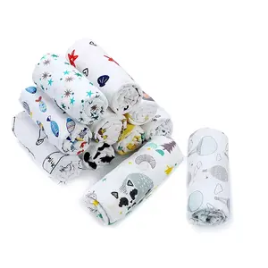 EVERYSTEP Couverture pour bébés Sac de couchage Serviette en mousseline pour bébé Serviettes de bain pour bébé Swaddle en mousseline de coton