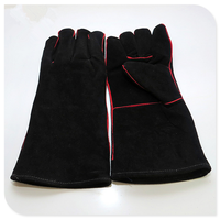 Guantes de soldadura de cuero de vaca genuino de 14 pulgadas Soldadura Mig y Tig y adecuados para parrilla de barbacoa y otros trabajos de protección contra incendios