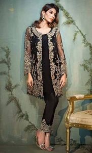 2021 Latest Beautiful <b>Jacket</b> Kurta with Pant for Party/Wedding Beautifully Decorated with Lace Buttons and Applique Work - Product Image 2