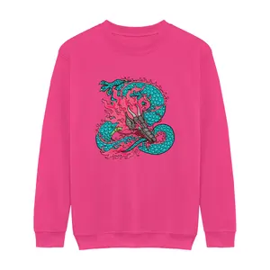 Wholesale new design dragon pattern 3d graphic printed wholesale pullover men plain sweatshirts with custom logo