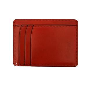 Portatarjetas de cuero genuino de nuevo diseño Color rojo con espacio para 3 tarjetas - Product Image 1