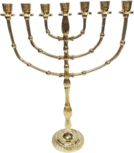 Soporte de vela de latón grande Menorah, diferentes diseños, hecho con cartón sólido, Navidad, cantidad clásica, Paypal - Product Image 1